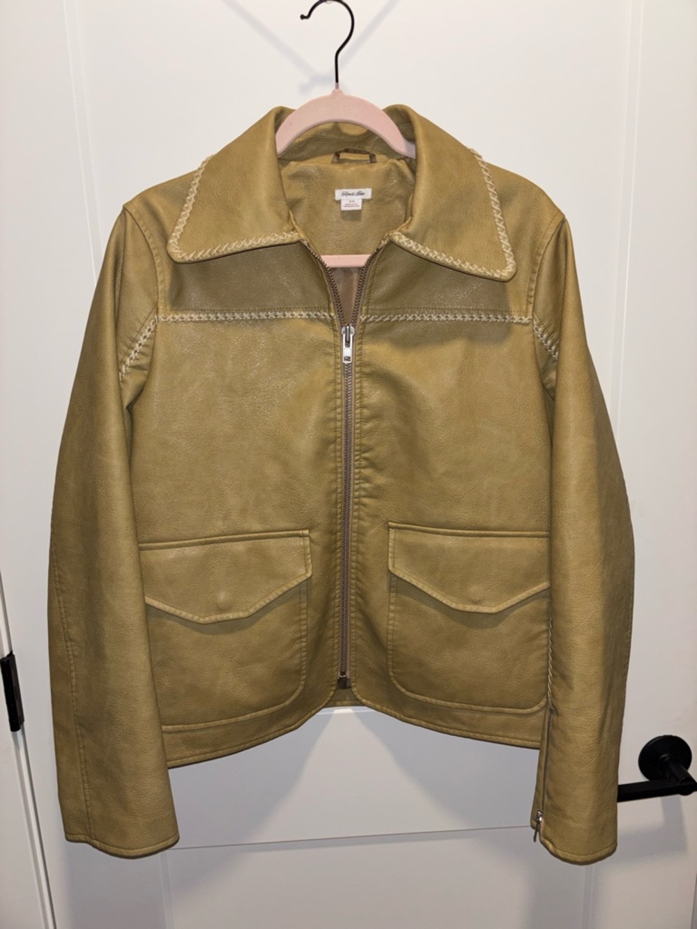 Urban Outfitters Women’s Faux Leather Jacket in Olive - Size M - NWOT
